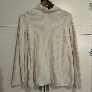 TopShop size 4 white high neck sweater 5% wool